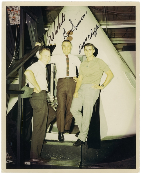 Apollo 1 Signed 8'' x 10'' Photo by Ed White, Gus Grissom and Roger Chaffee